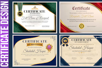 custom certificate design award appreciation or achievement certificates