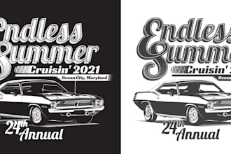 design a hot rod event t shirt for ocean city