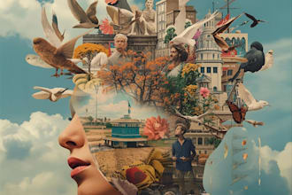 make a surreal digital collage artwork