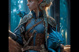 create dragon creature illustration,character design for you