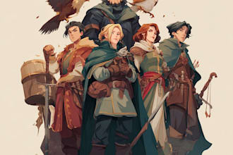 make dnd group party dnd character art llustration