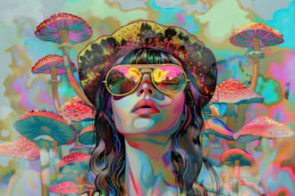 make trippy, psychedelic, surreal, illustrations designs