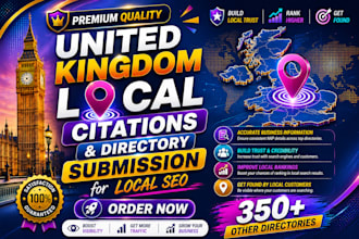350 UK local citations listings and directories for local seo