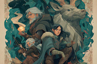 create dnd party art illustration