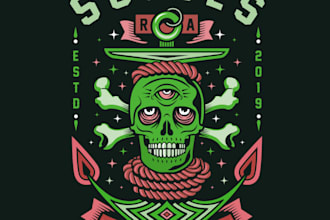 design a creative skull t shirt logo