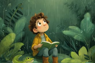 draw children book illustrations and kids cover illustration