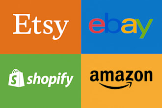 do ebay, amazon, shopify, esty store product listing, SEO