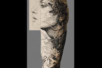 l make your sleeve tattoo, tribal tattoo, realistic tattoo