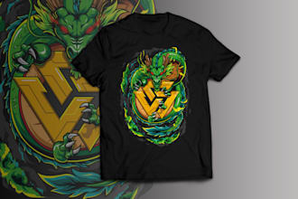 design a dragonball z inspired shenron t shirt