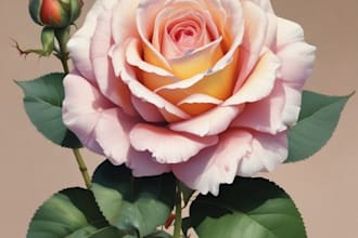 draw botanical illustration of flower logo illustration