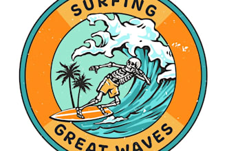 create high quality surfing logo for your business