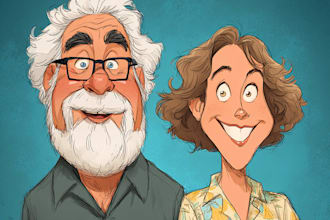 draw a cartoon caricature, logo, portrait, or avatar