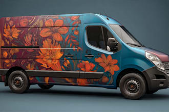 design branding car wrap, vehicle wrap, truck wrap  design