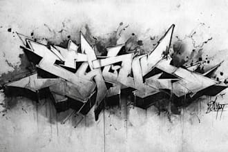 make graffiti text art for your logo, word or business