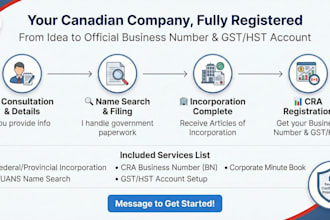 register your canada company, get business number, gst hst, and cra account