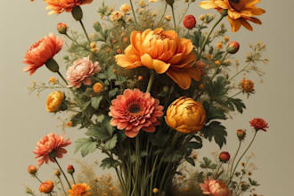 design elegant botanical illustrations for flowers