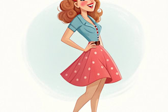 design pin up girl character