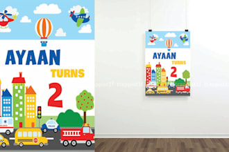 create birthday event party graphics and print ready