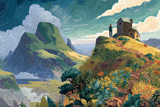 draw a landscape illustration
