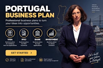 prepare a portugal business plan for visa, ifici or bank