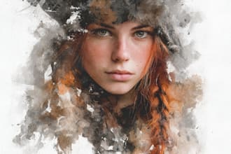 paint a fantasy beautiful watercolour portrait