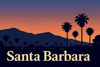 design tree hammock saying santa barbara ca feminine logo