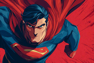 make amazing super hero artwork or super hero characters