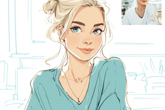 drawing cartoon vector portrait