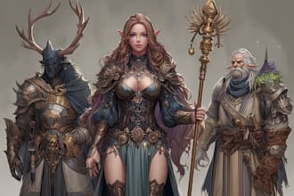 create fantasy concept art and dnd characters design