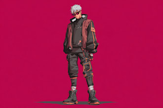 create realistic scifi, cyberpunk characters art