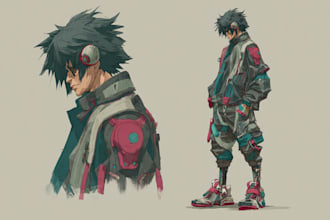 illustrate you as a cyberpunk style character