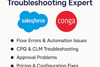 fix conga cpq, clm, salesforce issues, or flow errors fast