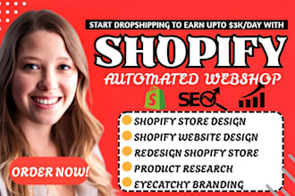 create automated shopify dropshipping store shopify store design webshop