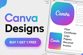 design flyer, poster, newsletter, reports, logo, certificates in canva