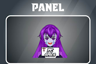 draw and animate emote, twitch panel, stream overlay, discord emote, skeb anime