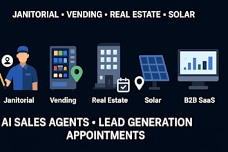 ai janitorial, vending machine locator, real estate cold calling VA, booking bot