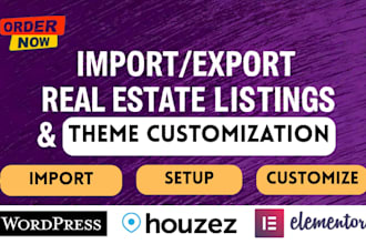 import, sync and automate property listings for real estate website, theme setup