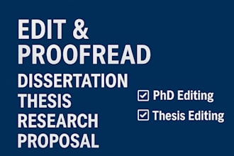 edit and proofread thesis, dissertation, and research proposal
