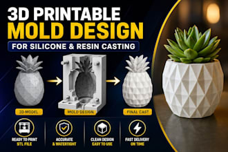 create 3d printable mold creation from your stl for silicone or resin casting