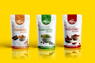 stand up pouch packaging design custom label and product branding