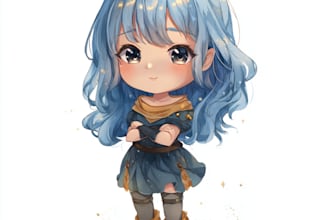 create cute anime chibi character for dnd, chibi png tuber