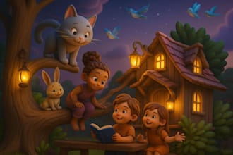 create 3d style childrens book illustrations
