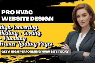 design framer website for hvac services heating, plumbing, cooling landing page