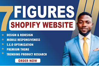 build, design or redesign shopify website, shopify store dropshipping store