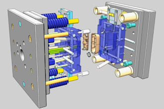 design 3d mold for injection, silicone, blow, thermoforming, die cast and cnc