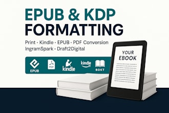 format print convert validated epub ebook amazon KDP ingramspark draft2digital
