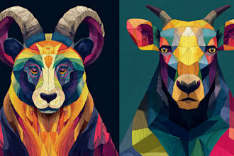 make animal illustration into pop art