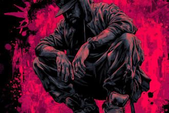 create custom rap album cover art for trap, drill or hip hop