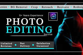 do ai image editing, professional photoshop editing and retouching quickly