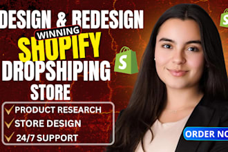 do shopify store design, redesign shopify website, dropshipping store for sales